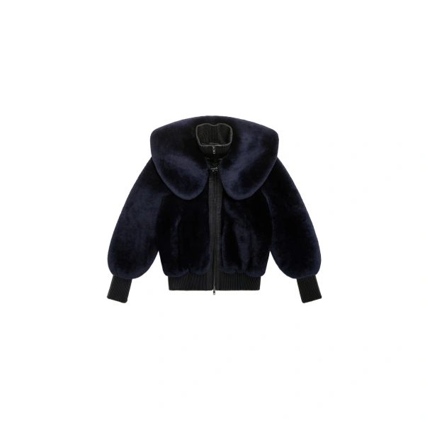Eliza Shearling Jacket in Midnight