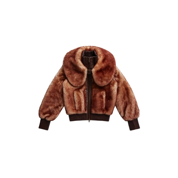 Eliza Shearling Jacket in Rust