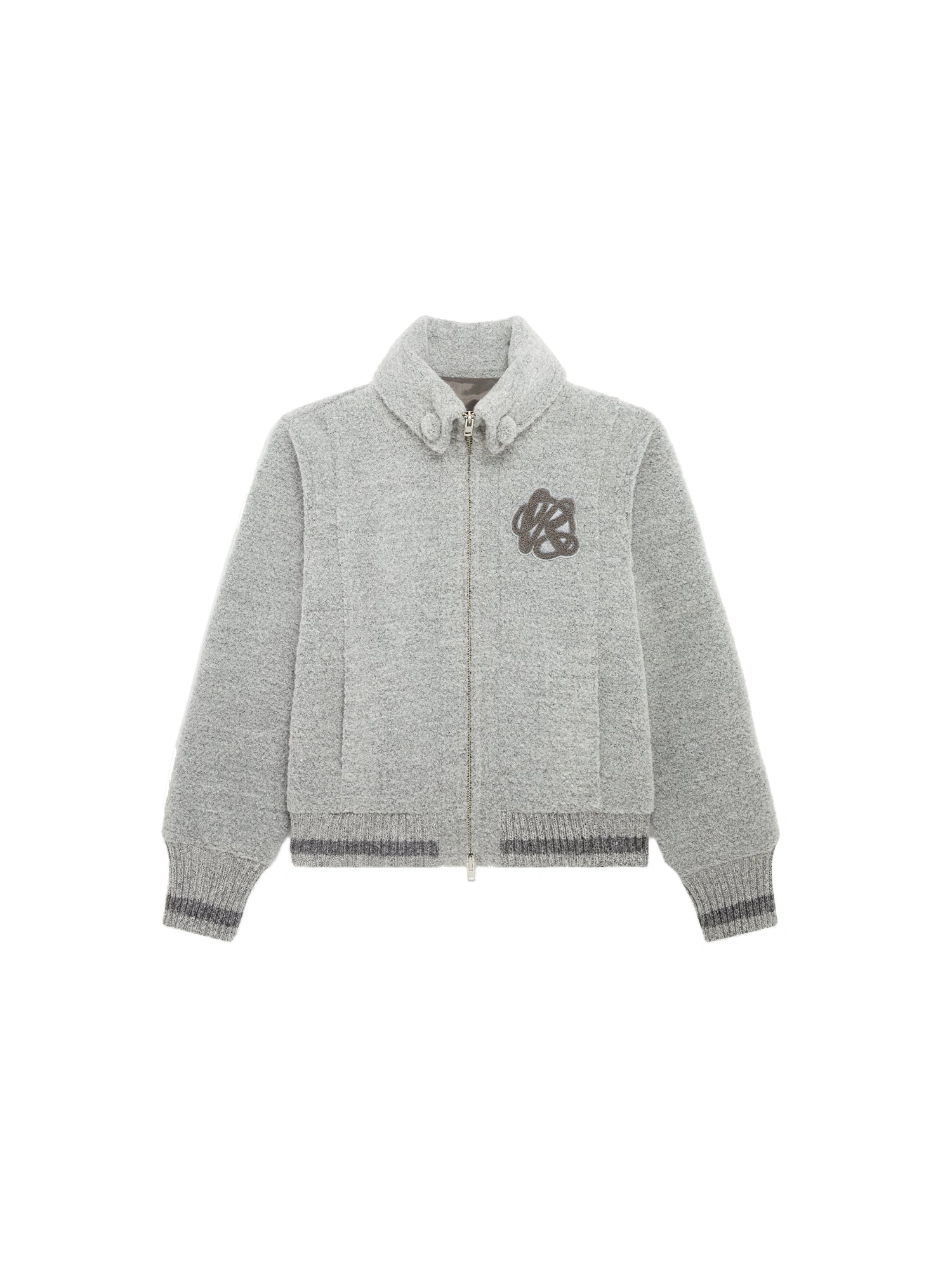 KNWLS Ivy Boucle Bomber in Grey KNWLS Ivy Boucle Bomber in Grey | Bomber Jackets | Coveti