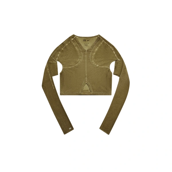 Nike Ghost Crop Top in Olive Flak