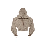 KNWLS Nike Joan Hooded Jacket in Yukon Brown Check | Jackets | Coveti