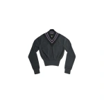 KNWLS Nora V Neck Jumper in Charcoal Stripe | Sweaters | Coveti