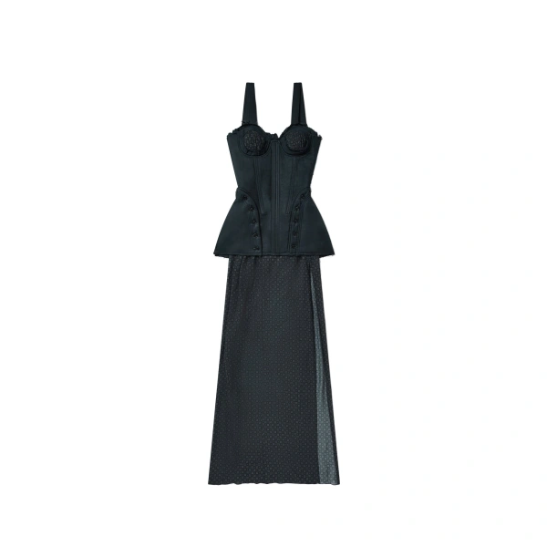 Sable Corset Maxi Dress in Scarf Print