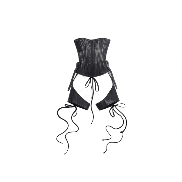 Veil Leather Corset in Black