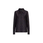 Oscar de la Renta Argyle Tie-Neck Silk Twill Blouse | Tops | Coveti