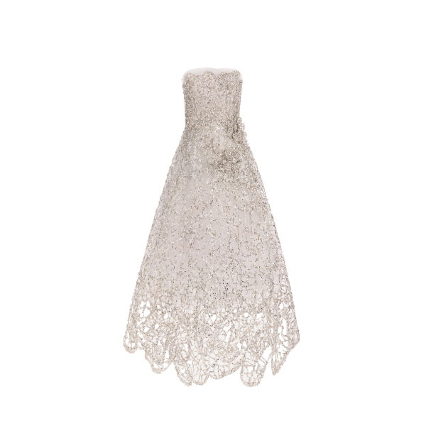 Oscar de la Renta Crystal Leaves Embroidered Gown | Dresses | Coveti