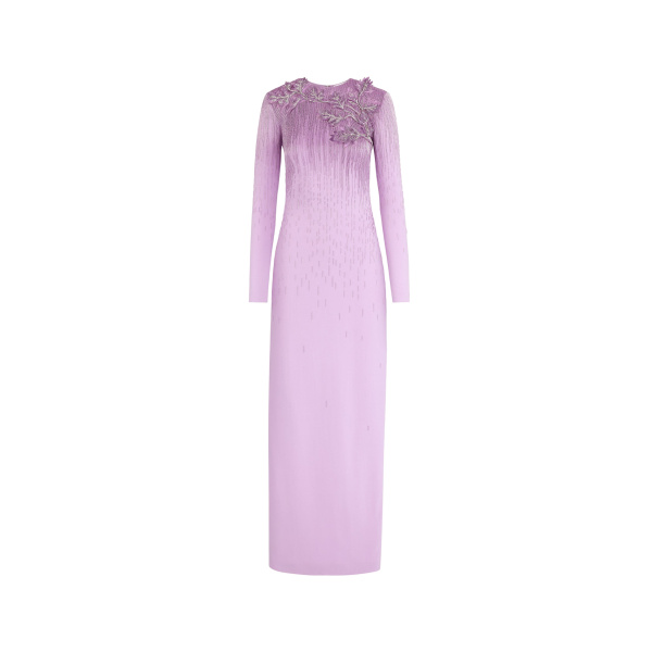 Oscar de la Renta Intarsia Leaves Cutout Embroidered Gown | Dresses | Coveti