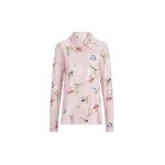 Oscar de la Renta Long Sleeve Painted Iris Poplin Blouse | Tops | Coveti