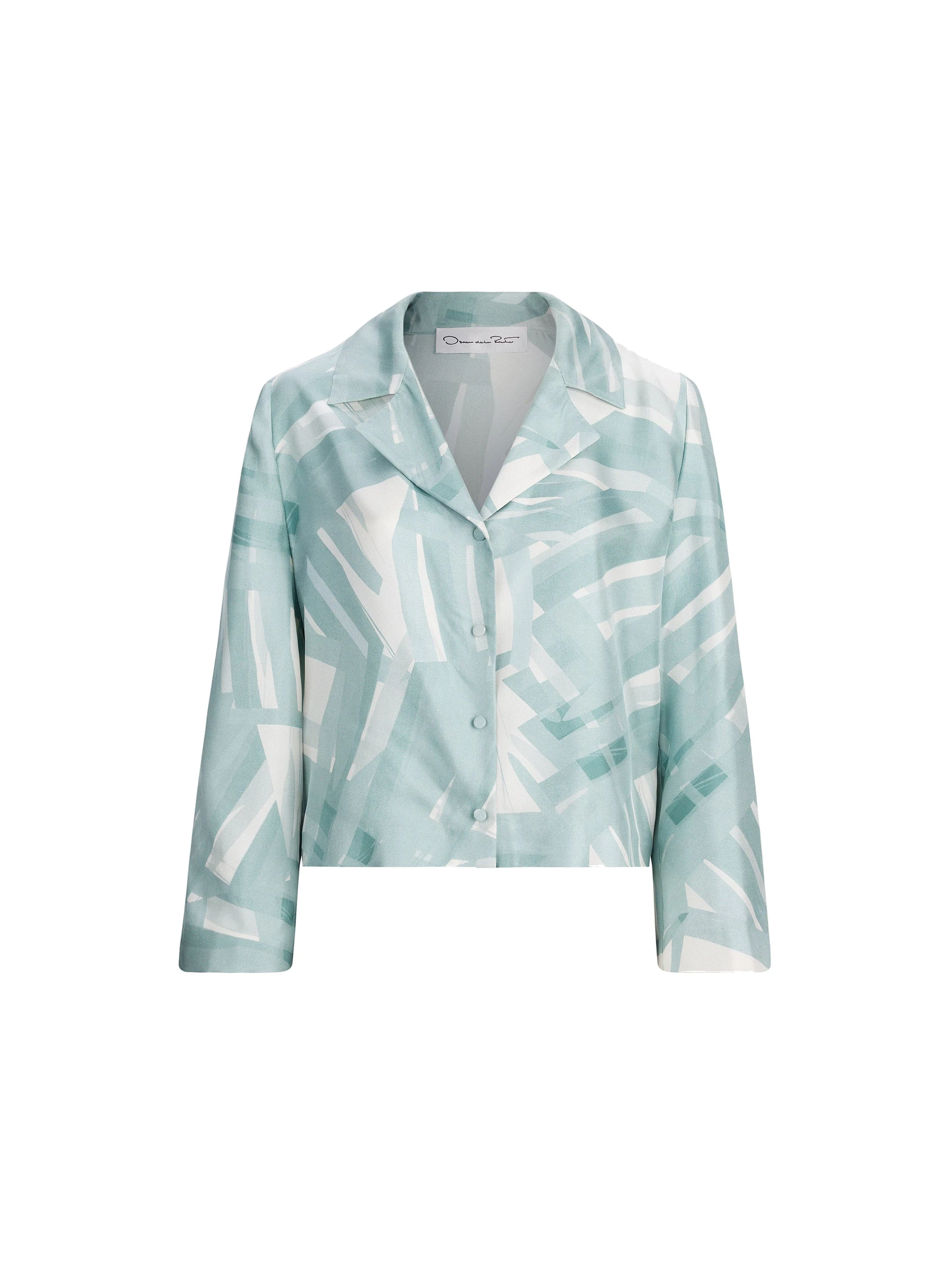 Oscar de la Renta Long Sleeve Stripey Plaid Silk Twill Blouse Oscar de la Renta Long Sleeve Stripey Plaid Silk Twill Blouse | Tops | Coveti