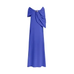 Oscar de la Renta Off Shoulder Draped Detail Georgette Caftan | Kimono | Coveti