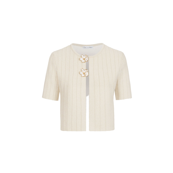 Oscar de la Renta Ottoman Cropped Cardigan | Knitwear | Coveti