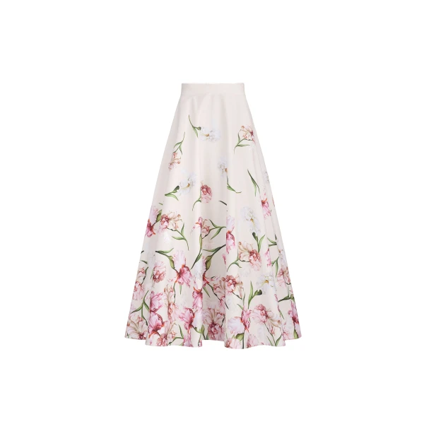 Painted Iris Degrade Poplin A Line Skirt