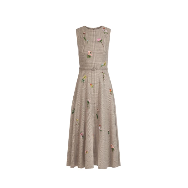 Plaid Cashmere-Blend Dress