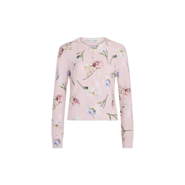 Oscar de la Renta Printed Twinset Cardigan | Knitwear | Coveti