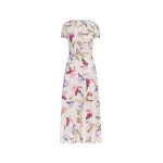 Oscar de la Renta Short Sleeve Iris Flowers Poplin Day Dress | Dresses | Coveti