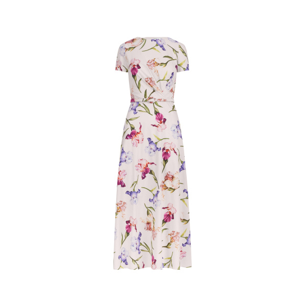 Oscar de la Renta Short Sleeve Iris Flowers Poplin Day Dress | Dresses | Coveti