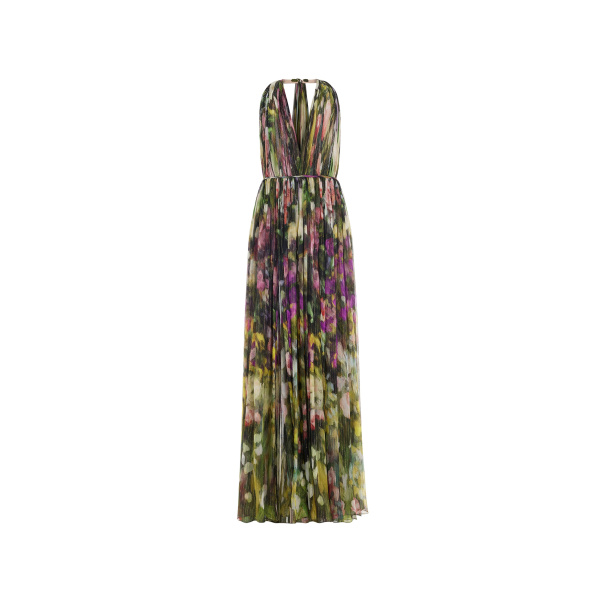 Oscar de la Renta Sleeveless Abstract Landscape Chiffon Gown | Dresses | Coveti