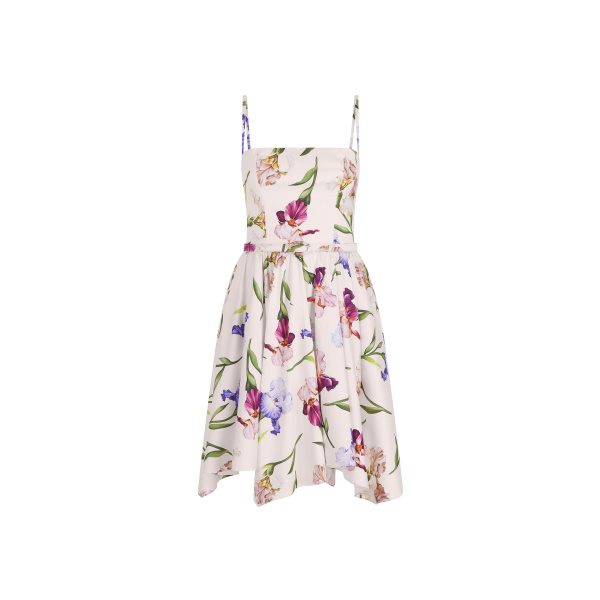 Oscar de la Renta Sleeveless Iris Flowers Poplin Day Dress | Dresses | Coveti