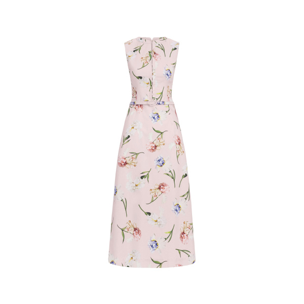 Oscar de la Renta Sleeveless Painted Iris Poplin Day Dress | Dresses | Coveti