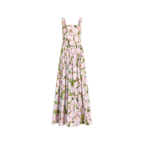 Oscar de la Renta Sleeveless Watercolor Iris Poplin Day Dress | Dresses | Coveti